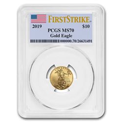 2019 1/4 oz Gold American Eagle MS-70 PCGS (FirstStrike®)