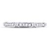 Image 2 : 10kt White Gold Womens Round Diamond Stackable Band Ring 1/10 Cttw