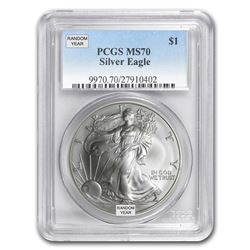 1 oz Silver American Eagle MS-70 PCGS (Random Year)