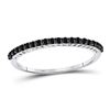 Image 1 : 10kt White Gold Womens Round Black Color Enhanced Diamond Single Row Band 1/4 Cttw