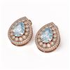 Image 2 : 7.15 ctw Aquamarine & Diamond Victorian Earrings 14K Rose Gold