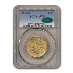 1914-S $10 Indian Gold Eagle AU-58 PCGS CAC