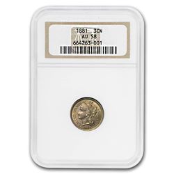 1881 Three Cent Nickel AU-58 NGC