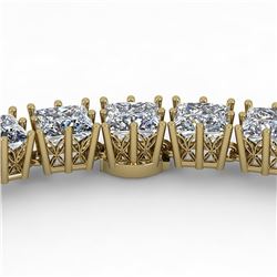 40 ctw Princess SI Diamond Necklace 18K Yellow Gold