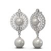 Image 2 : 5 ctw Diamond & Pearl Earrings 18K White Gold