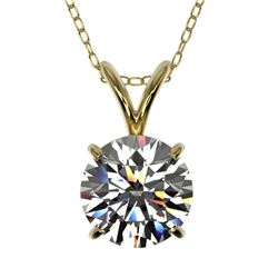 1.29 ctw Certified Quality Diamond Necklace 10k Yellow Gold
