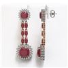 Image 2 : 19.88 ctw Ruby & Diamond Earrings 14K Rose Gold