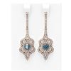 Image 1 : 2.74 ctw Intense Blue Diamond Earrings 18K Rose Gold