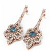 Image 3 : 2.74 ctw Intense Blue Diamond Earrings 18K Rose Gold