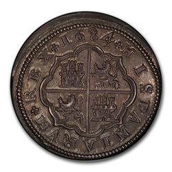 1684/3 Spain Silver 4 Reales Charles II MS-63 PCGS