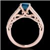 Image 2 : 1.4 ctw SI Certified Fancy Blue Diamond Solitaire Ring 10k Rose Gold