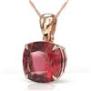 Image 1 : 6 ctw Cushion Cut Pink Tourmaline Designer Necklace 14k Rose Gold