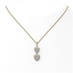 1.25 ctw Heart Diamond Designer Necklace 18K Yellow Gold