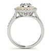 Image 3 : 1.16 ctw Certified VS/SI Diamond 2pc Set Solitaire Halo 14k 2Tone Gold
