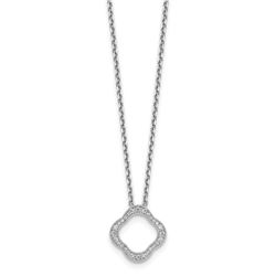 14k White Gold .168ct Diamond Florette Necklace - 18 in.
