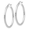 Image 2 : 14k White Gold 35 mm Round Hoop Earrings
