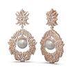 Image 2 : 5.22 ctw Diamond & Pearl Earrings 18K Rose Gold
