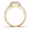 Image 2 : 10kt Yellow Gold Womens Round Diamond Oval Cluster Twist Ring 1/2 Cttw