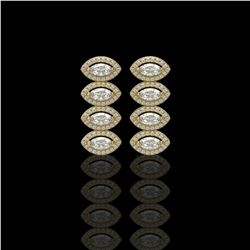 3.84 ctw Marquise Cut Diamond Micro Pave Earrings 18K Yellow Gold