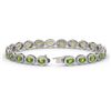 Image 2 : 10.67 ctw Peridot & Diamond Micro Pave Halo Bracelet 10k White Gold