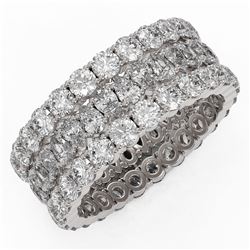 7.66 ctw Pear Cut Diamond Eternity Ring 18K White Gold