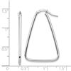 Image 2 : 14k White Gold Triangle Dangle Hoop Earrings - 1.5x24 mm