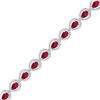 Image 1 : Sterling Silver Womens Oval Lab-Created Ruby Tennis Bracelet 5-7/8 Cttw
