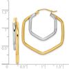 Image 2 : 14k Two-tone Polished Hoop Earrings - 35 mm