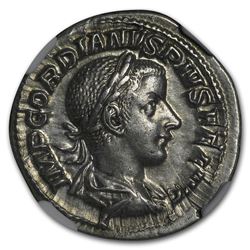 Roman Silver Denarius Emp. Gordian III (238-244 AD) AU NGC