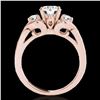 Image 2 : 1.45 ctw Certified Diamond 3 Stone Ring 10k Rose Gold