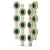 Image 2 : 21.48 ctw Emerald & Diamond Earrings 18K Yellow Gold