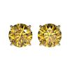 Image 1 : 1.50 ctw Certified Intense Yellow Diamond Stud Earrings 10k Yellow Gold