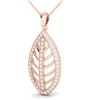 Image 2 : 1 ctw Micro Pave VS/SI Diamond Designer Necklace 14k Rose Gold