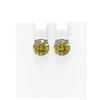 Image 1 : 4 ctw Fancy Yellow Diamond Earrings 18K White Gold