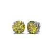 Image 2 : 4 ctw Fancy Yellow Diamond Earrings 18K White Gold