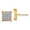 Image 1 : 14k Yellow Gold Cubic Zirconia Pave Square Post Earrings