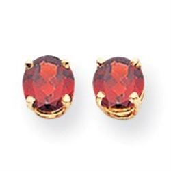 14k 5 mm Garnet Post Earrings