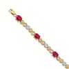 Image 1 : 14k Yellow Gold .21ct Diamond and Ruby Bracelet - 7 in.