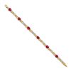 Image 2 : 14k Yellow Gold .21ct Diamond and Ruby Bracelet - 7 in.