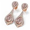 Image 3 : 10.86 ctw Morganite & Diamond Earrings 18K Rose Gold