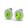 Image 1 : 9 ctw Peridot & Micro Pave VS/SI Diamond Earrings 18k White Gold