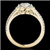 Image 2 : 2.05 ctw Certified Diamond Solitaire Halo Ring 10k Yellow Gold