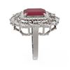 Image 2 : 6.75 ctw Ruby & Diamond Ring 18K White Gold