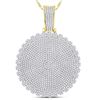 Image 1 : 10kt Yellow Gold Mens Round Diamond Circle Cluster Charm Pendant 2-3/4 Cttw