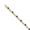 Image 1 : 14k Yellow Gold Diamond Square Sapphire Bracelet - 7 in.