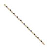 Image 2 : 14k Yellow Gold Diamond Square Sapphire Bracelet - 7 in.