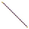 Image 2 : 14k Yellow Gold Amethyst Bracelet - 7 in.