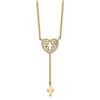 Image 1 : 14k Yellow Gold Heart with Cross CZ Necklace - 17 in.