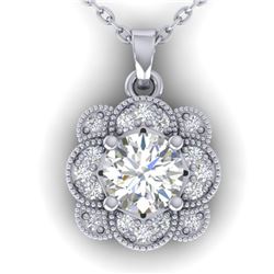 0.75 ctw VS/SI Diamond Art Deco Necklace 14k White Gold