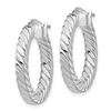 Image 2 : 14k White Gold Polished Twisted Hoop Earrings - 3 mm